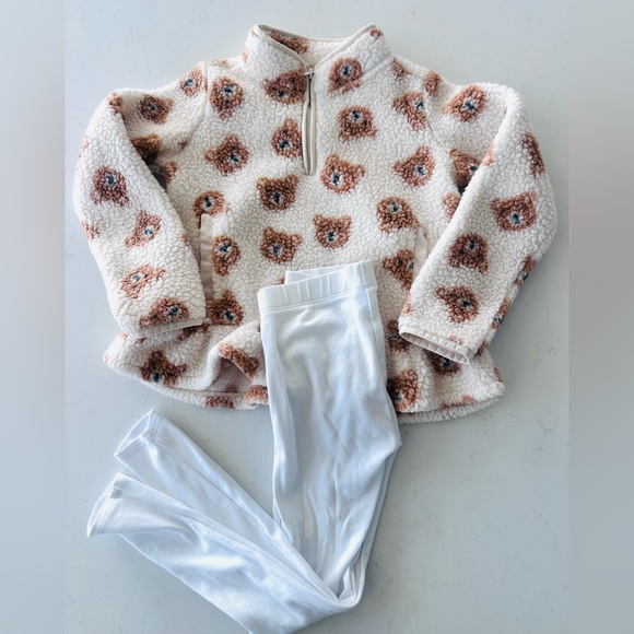 Gymboree teddy bear fleece & legging set - 7 - Picture 1 of 4